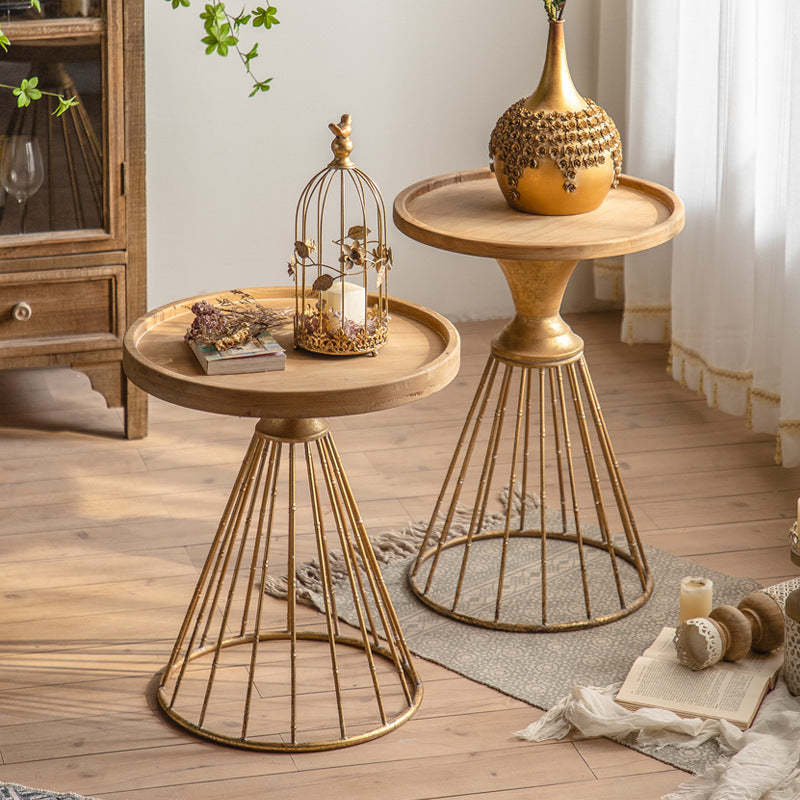 Rustic Conical Iron Round Side Table