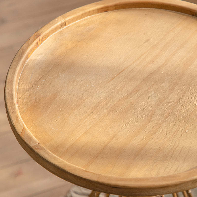 Rustic Conical Iron Round Side Table