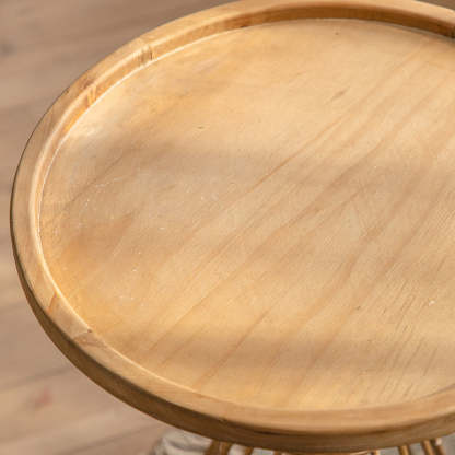 Rustic Conical Iron Round Side Table