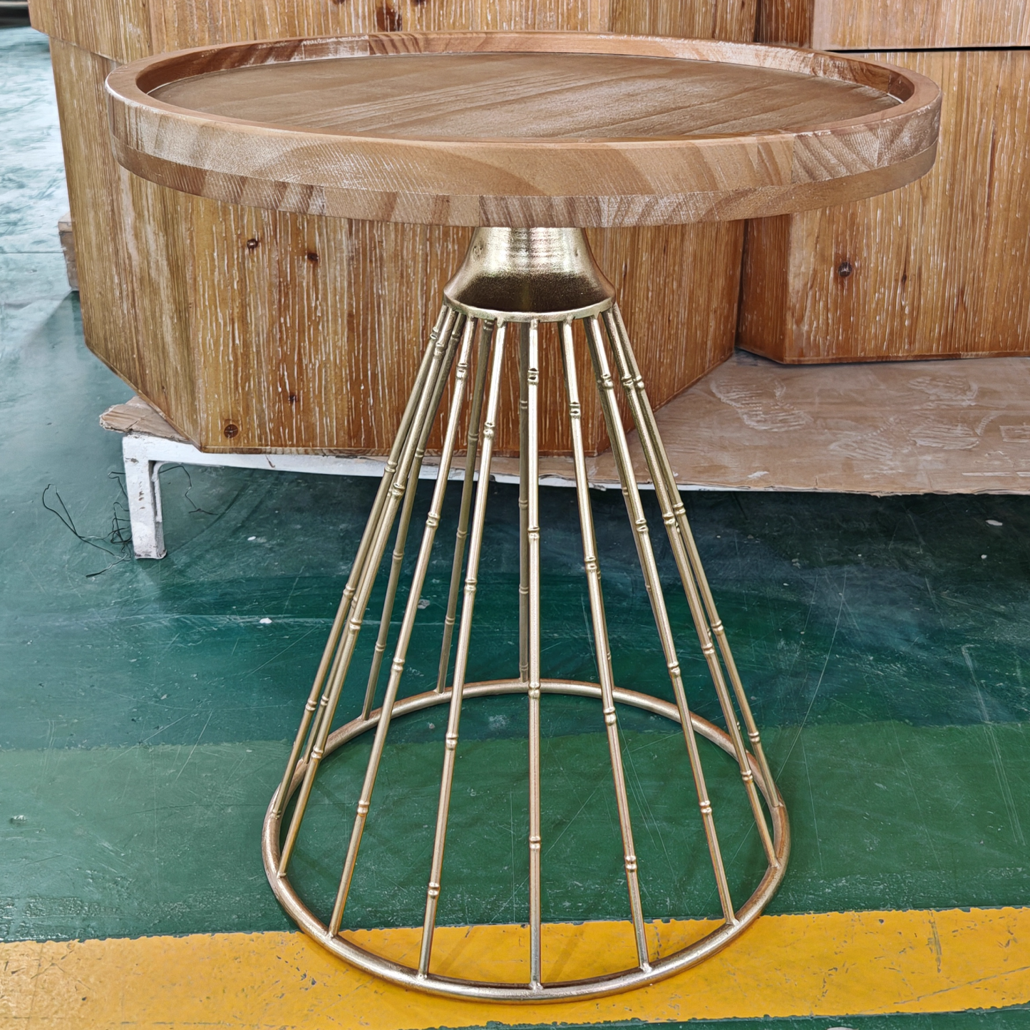 Rustic Conical Iron Round Side Table
