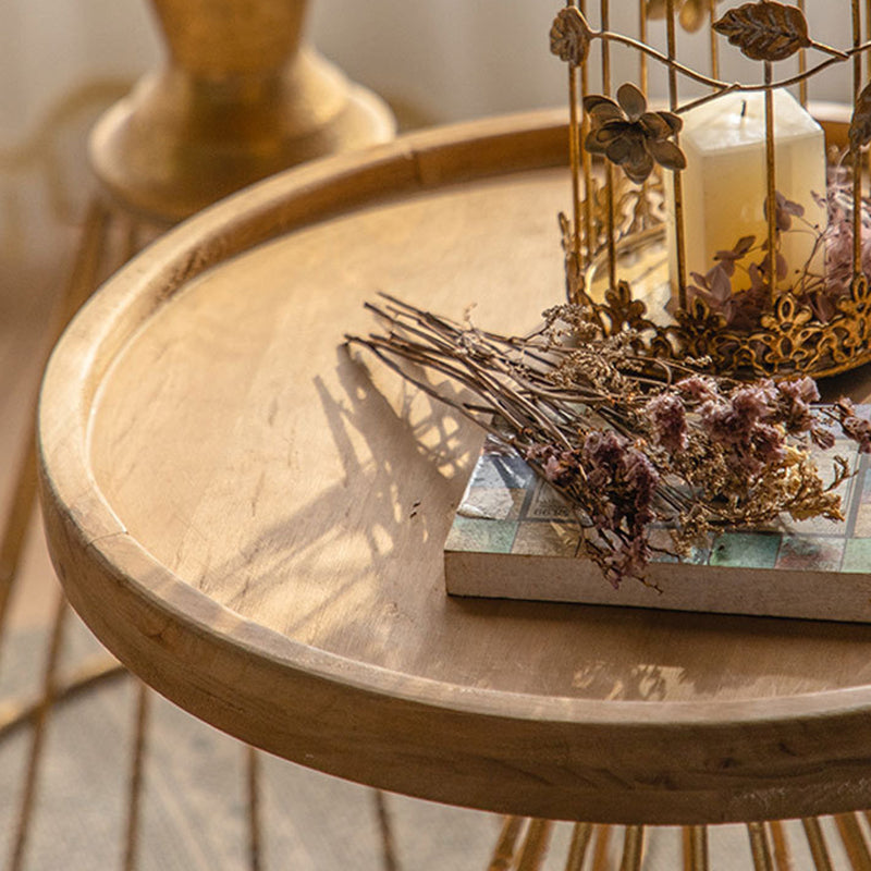 Rustic Conical Iron Round Side Table