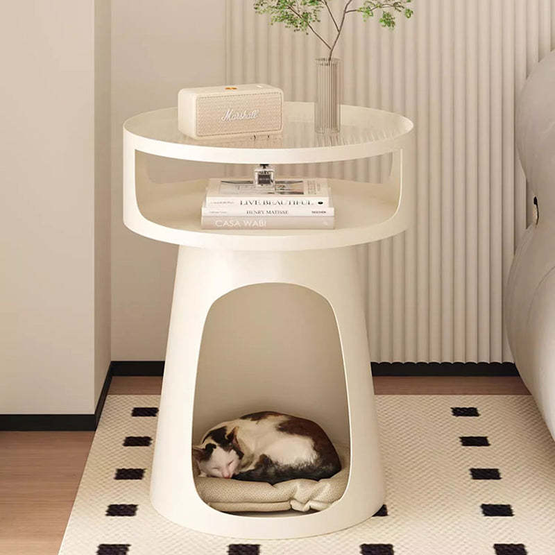 Nordic Cream Glass Iron Cabinet Side Table