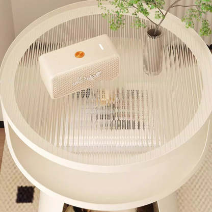 Nordic Cream Glass Iron Cabinet Side Table