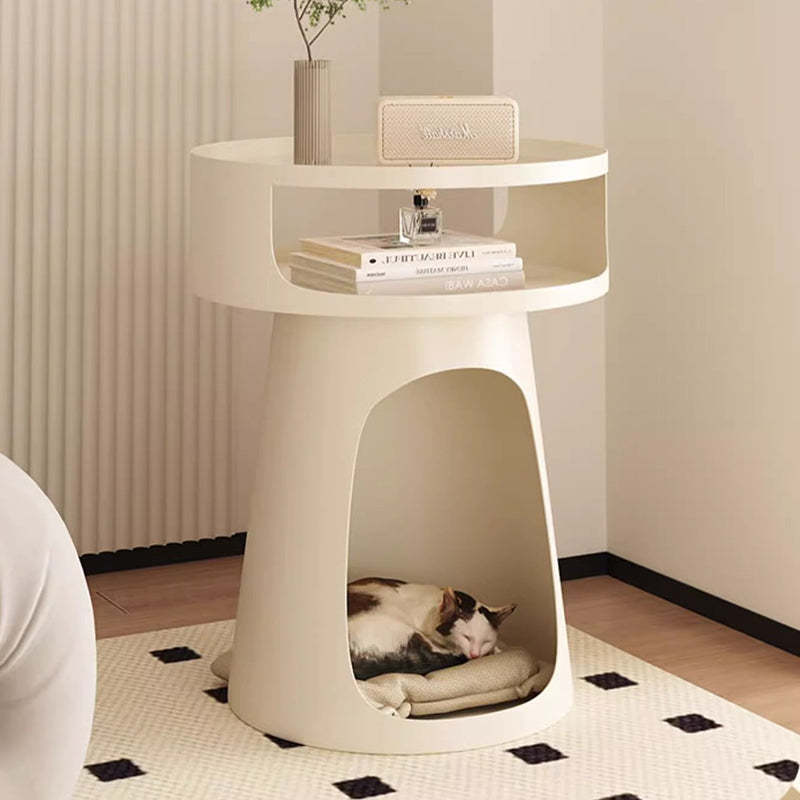 Nordic Cream Glass Iron Cabinet Side Table
