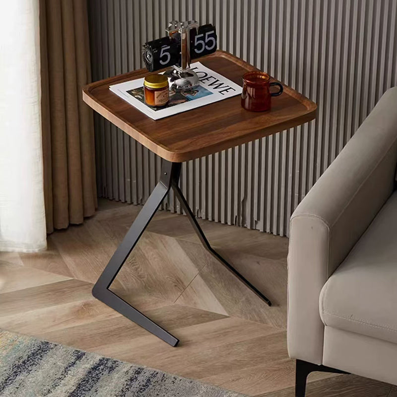 Nordic square geometry walnut iron wood end & side tables, Lighom