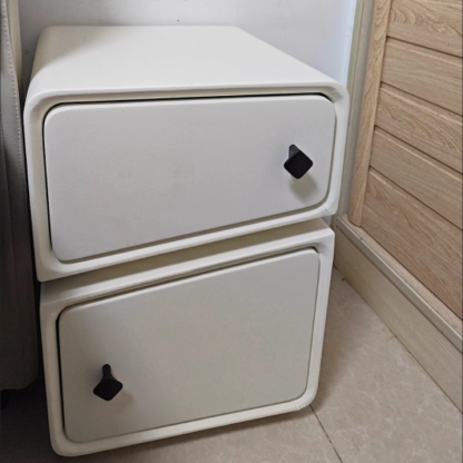 Scandinavian Leather Wood 2-Drawer Nightstand