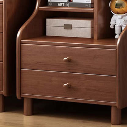 Contemporary Curved Solid Wood 2/3-Drawer Nightstand