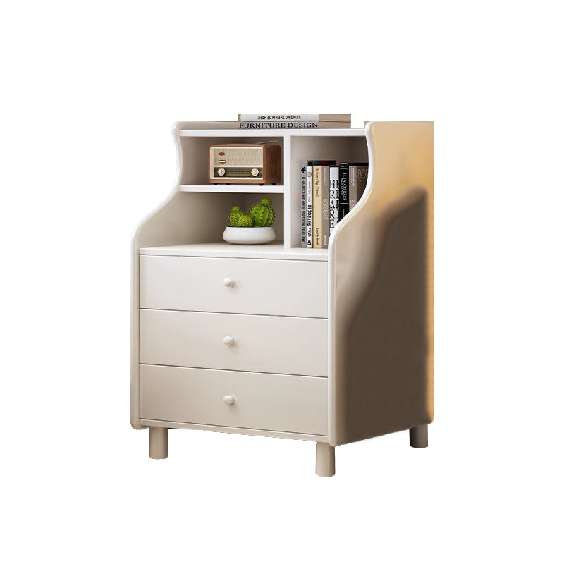 Contemporary Curved Solid Wood 2/3-Drawer Nightstand