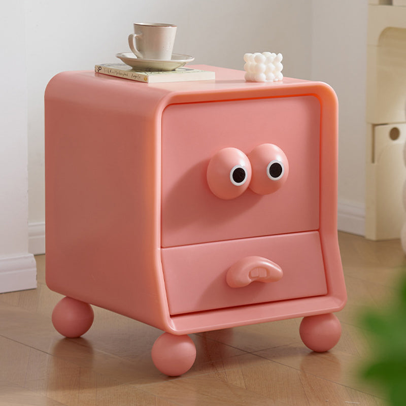 Big Eyes Nightstand 2-Drawer — Milk White
