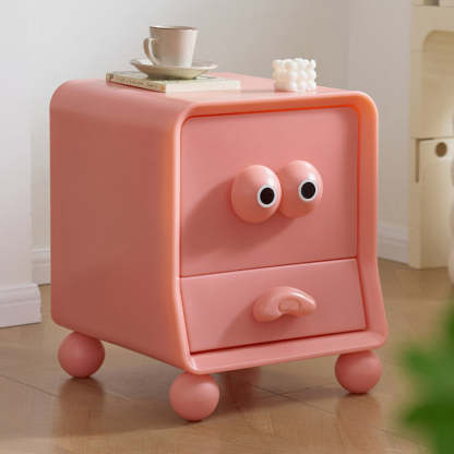 Big Eyes Nightstand 2-Drawer — Milk White