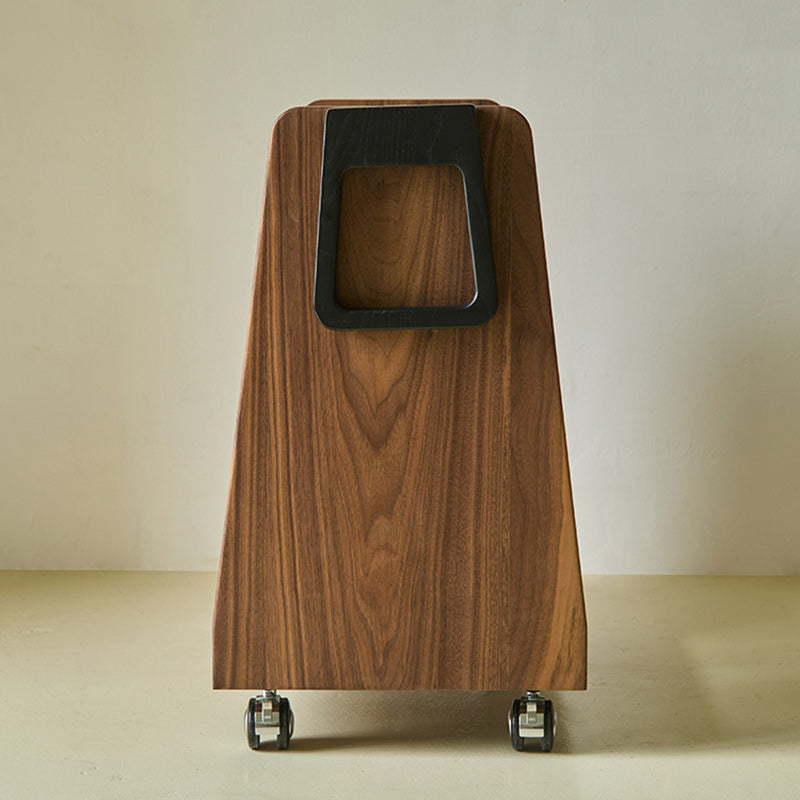Retro Trapezoid Walnut Wood Ash 2-Tier Side Table