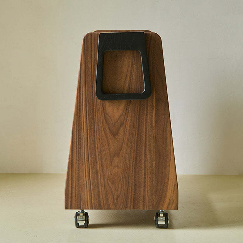 Retro Trapezoid Walnut Wood Ash 2-Tier Side Table