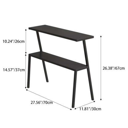 Minimalist Rectangle Iron 2-Tier Side Table