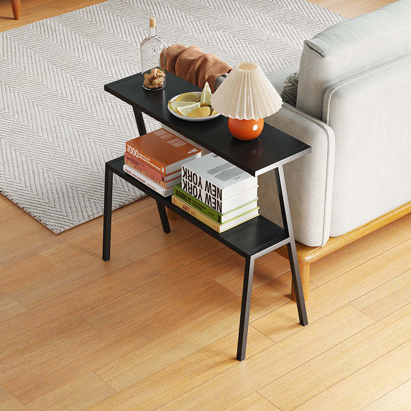 Minimalist Rectangle Iron 2-Tier Side Table