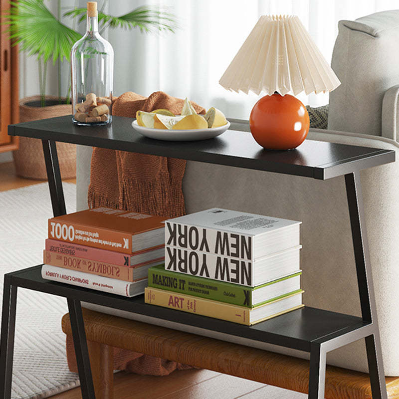 Minimalist Rectangle Iron 2-Tier Side Table