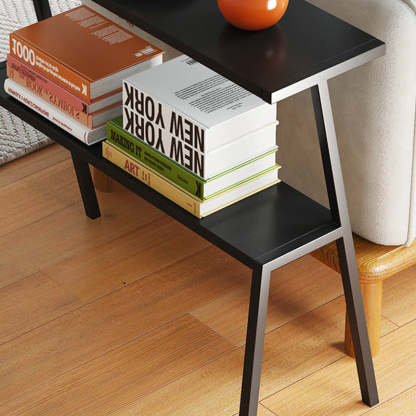 Minimalist Rectangle Iron 2-Tier Side Table