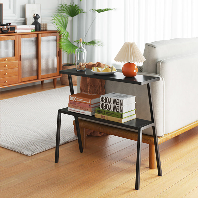 Minimalist Rectangle Iron 2-Tier Side Table