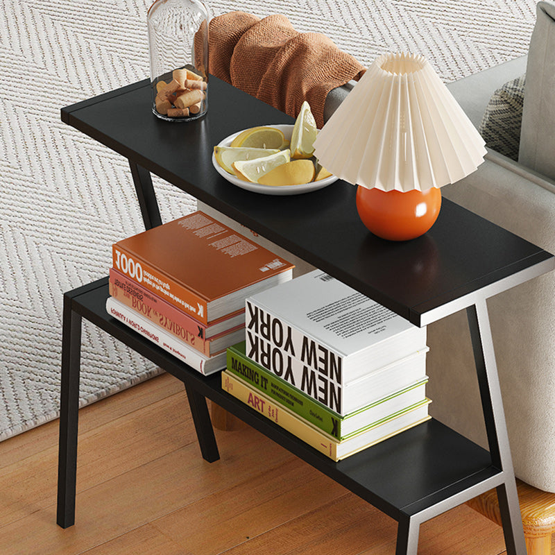 Minimalist Rectangle Iron 2-Tier Side Table