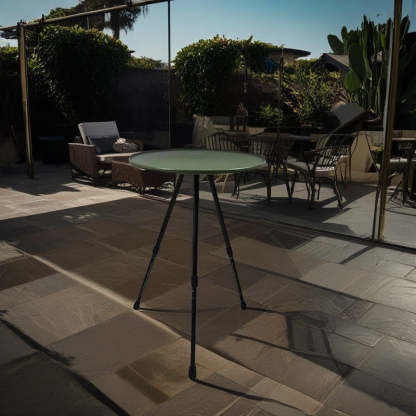 Modern Round Tripod Aluminum Outdoor Coffee Table
