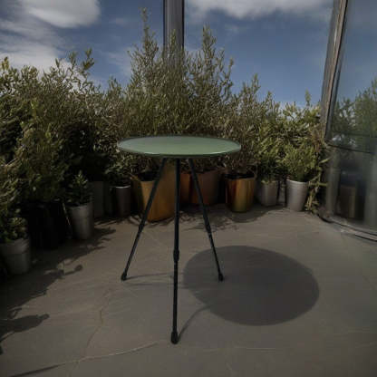 Modern Round Tripod Aluminum Outdoor Coffee Table