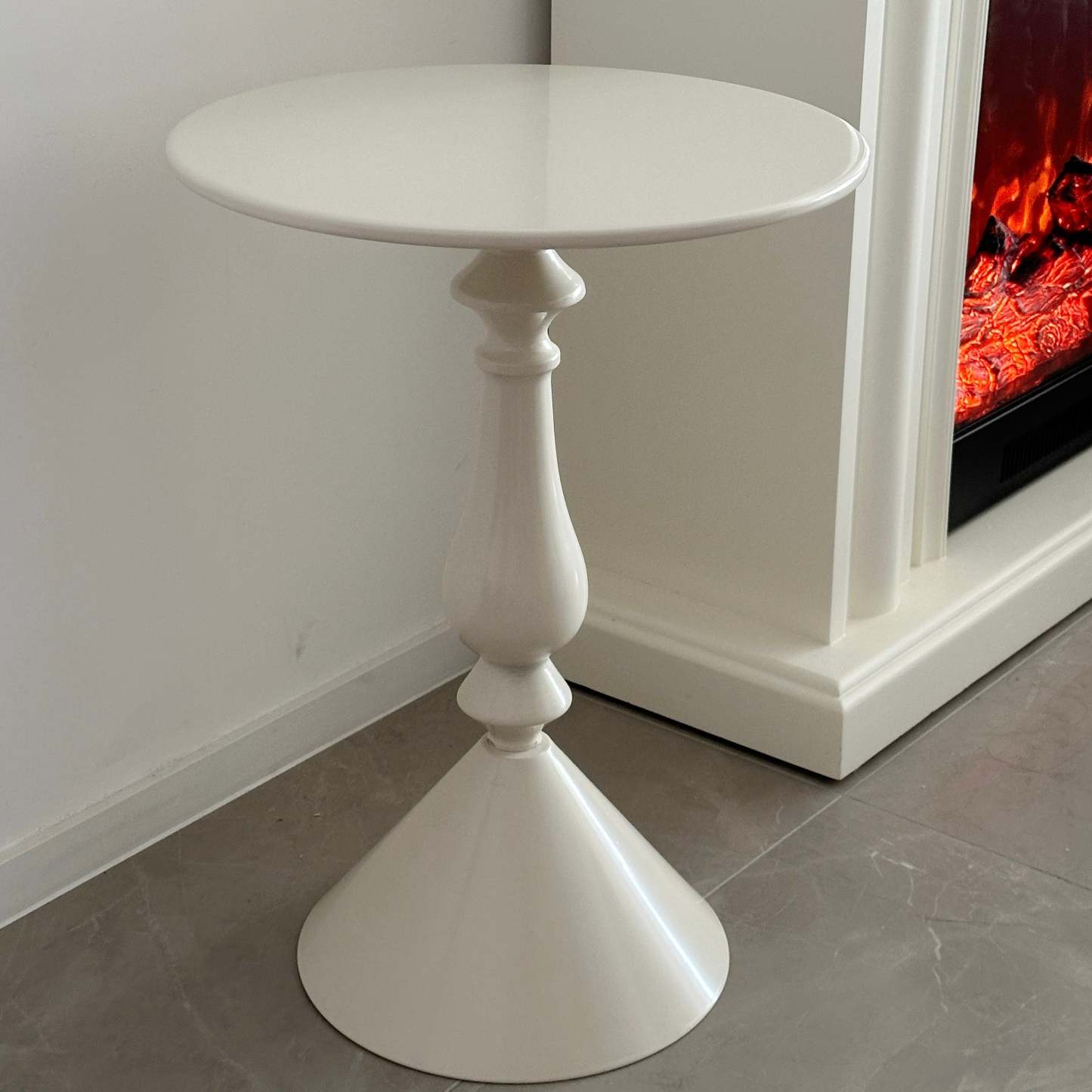 Nordic Round Candlestick Base Steel Coffee Table