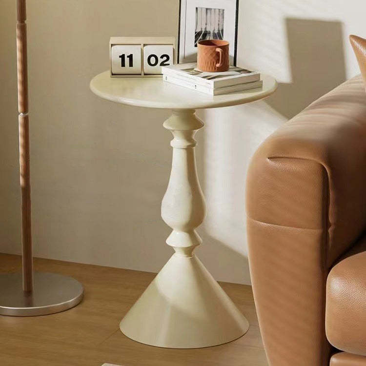 Nordic Round Candlestick Base Steel Coffee Table — Black