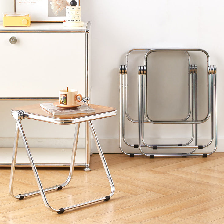 Minimalist Foldable PET Metal Coffee Table — Teal