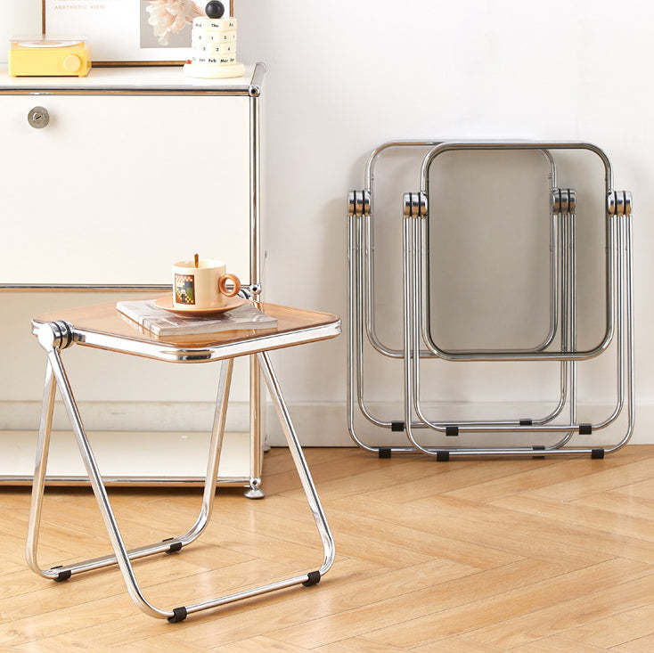 Minimalist Foldable PET Metal Coffee Table — Teal