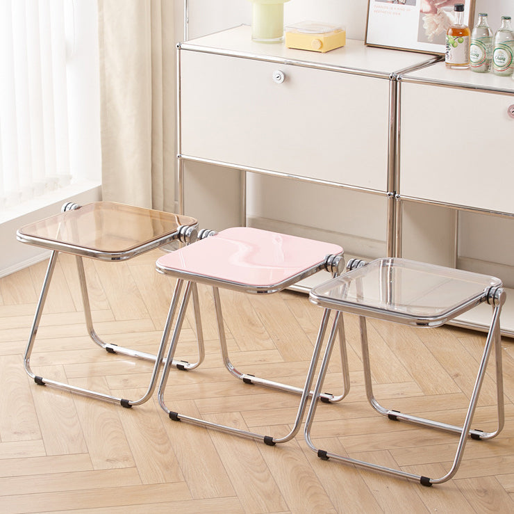 Minimalist Foldable PET Metal Coffee Table — Gray