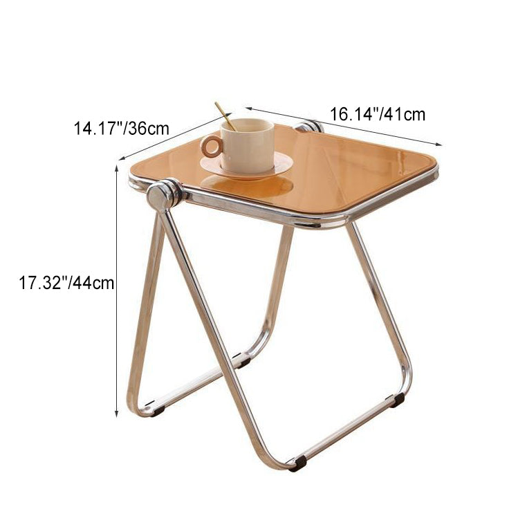 Minimalist Foldable PET Metal Coffee Table — White