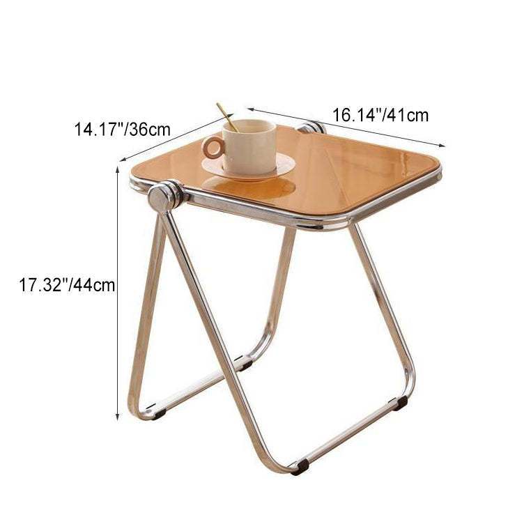 Minimalist Foldable PET Metal Coffee Table — White
