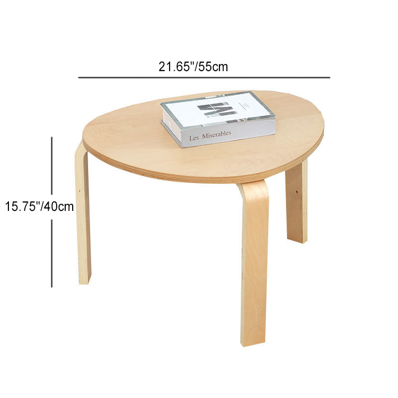 Minimalist Triangle Round Corner Wood Coffee Table
