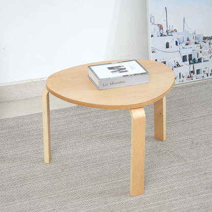 Minimalist Triangle Round Corner Wood Coffee Table