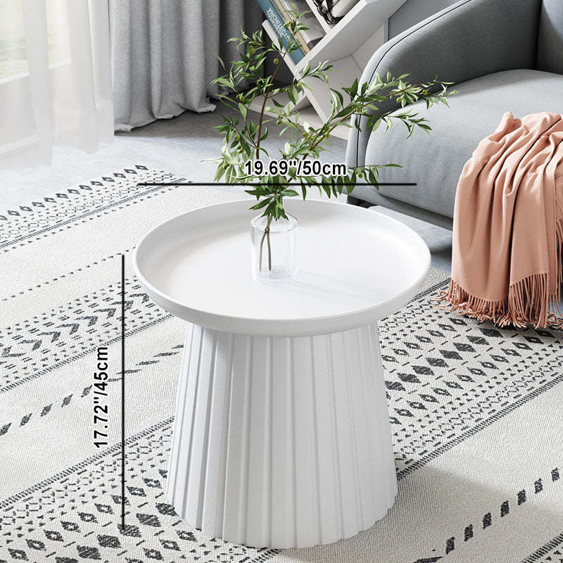 Minimalist Cylinder Plastic Coffee Table — Pink