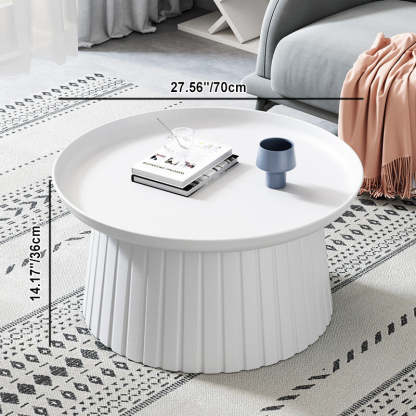 Minimalist Cylinder Plastic Coffee Table — Gray