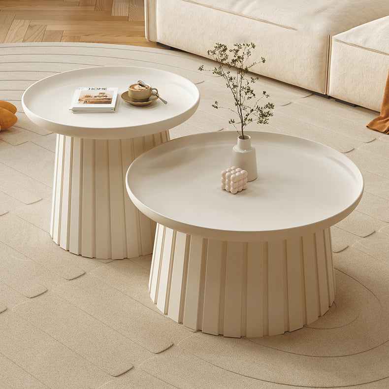Minimalist Cylinder Plastic Coffee Table — Pink