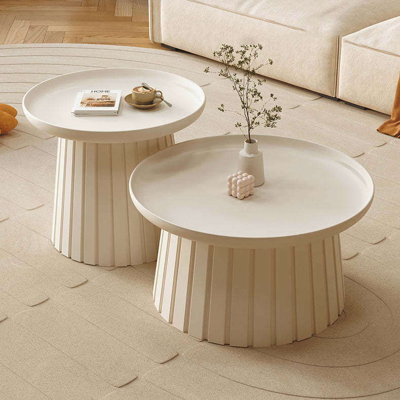 Minimalist Cylinder Plastic Coffee Table — Pink