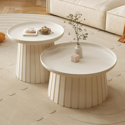 Minimalist Cylinder Plastic Coffee Table — Pink