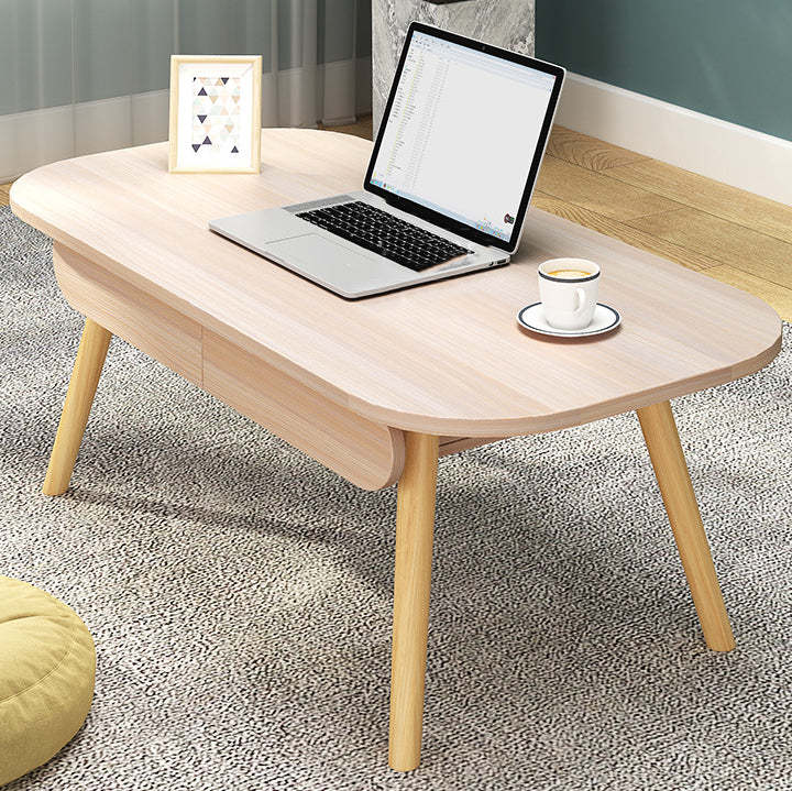 Modern Solid Wood 2-Drawer Coffee Table