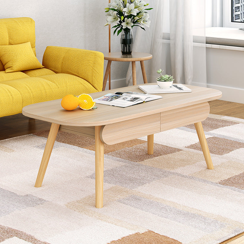 Modern Solid Wood 2-Drawer Coffee Table