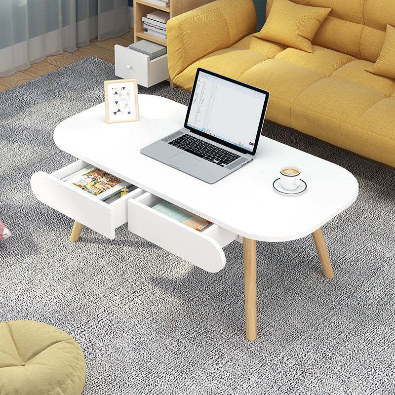 Modern Solid Wood 2-Drawer Coffee Table