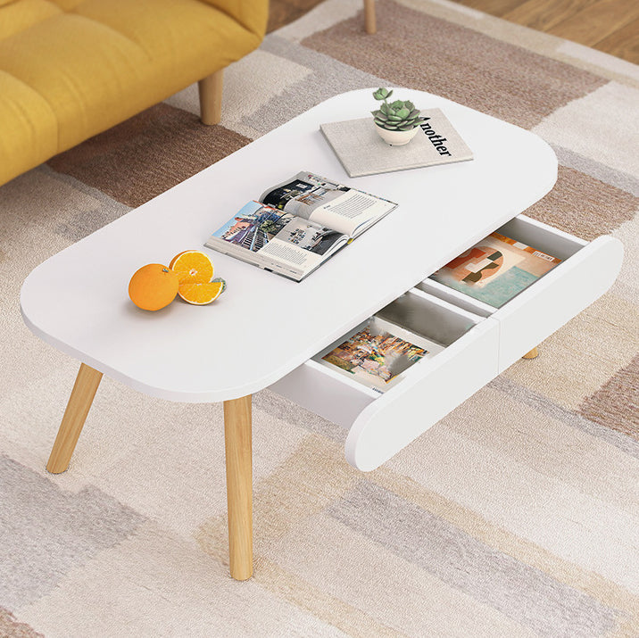 Modern Solid Wood 2-Drawer Coffee Table