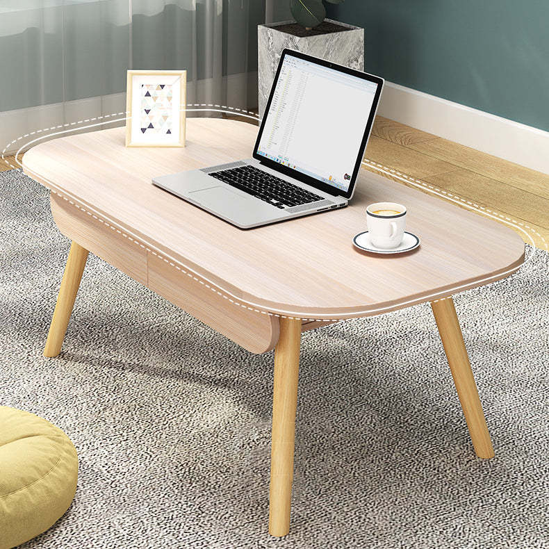 Modern Solid Wood 2-Drawer Coffee Table