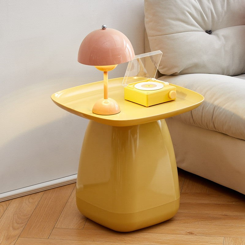 Nordic Trapezoidal Plastic Coffee Table — Yellow