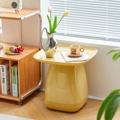 Nordic Trapezoidal Plastic Coffee Table — White