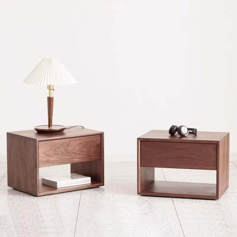 Nordic Wood 1-Drawer Nightstand — A / Wood Color