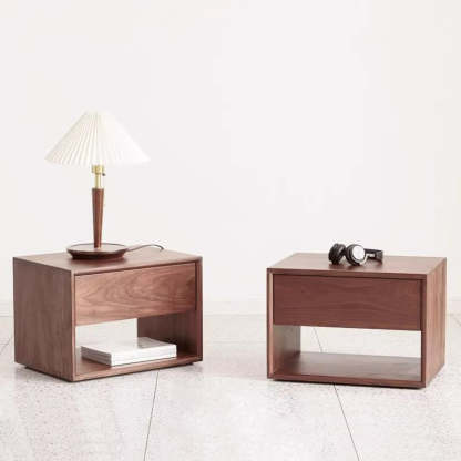Nordic Wood 1-Drawer Nightstand — A / Wood Color