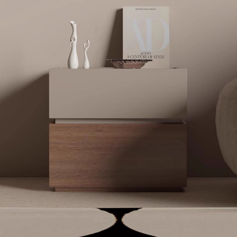 Nordic Stacked Oak 2-Drawer Nightstand