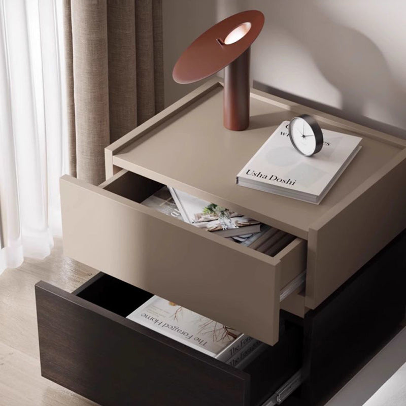 Nordic Stacked Oak 2-Drawer Nightstand