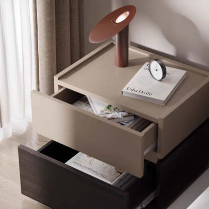 Nordic Stacked Oak 2-Drawer Nightstand